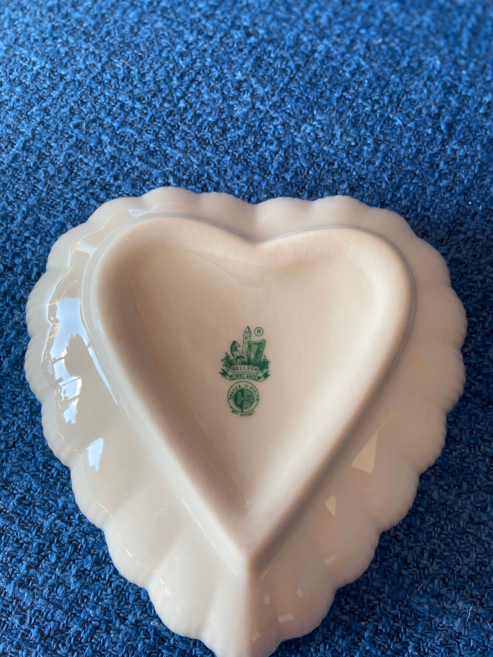 Two Belleek Porcelain Heart Shaped Nut/candy Dishes 6th Mark, Green Etsy
