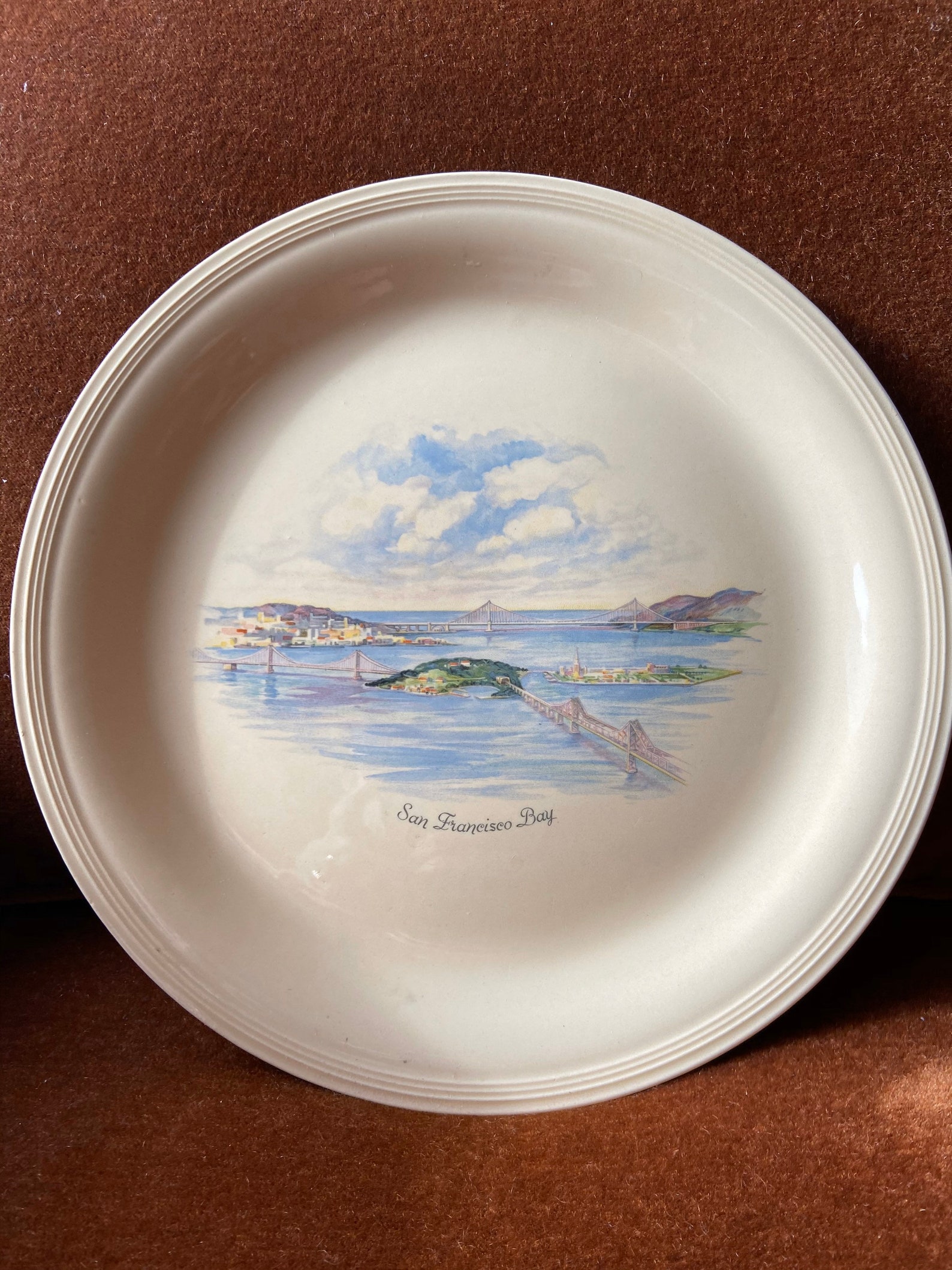 Vintage Edwin Knowles China Co San Francisco Chop Plate Etsy