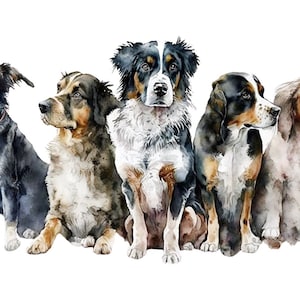 Pet portrait Custom MULTI pet portrait Pet painting Multi Dog Portrait Custom Watercolor Portrait Pet art Multi Dog Painting Muliple pets