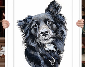 Custom Pet portrait Black Lab Custom Dog Painting Watercolor dog Portrait  Black dog art Pet Memorial Watercolor Dog Custom Dog