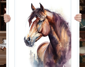 HORSE portrait Custom horse portrait Horse lover gift Watercolor horse painting Pet memorial gift Horse painting Pet portrait custom