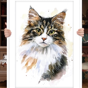 Cat Portrait From Photo Personalized Cat Cat Drawing Pet Loss Gift Cat Lovers Pet Painting Watercolor Pet Cat Art Custom Cat