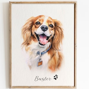 Pet Portrait custom watercolor PET PORTRAIT dog painting from photo Peekaboo portrait Dog Painting Dog art