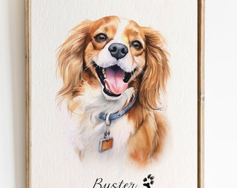 Custom Watercolor Pet Portrait: Hand-Painted Dog Painting