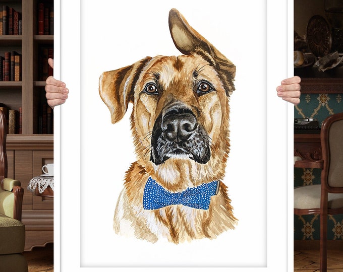 watercolor pet portrait, custom dog portraits, custom portrait pet, pet family portrait, pet portrait hand painted