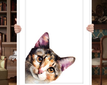 Personalisiertes Aquarell Katzenportrait Haustier Erinnerung Geschenk Personalisiertes Haustier Gemälde