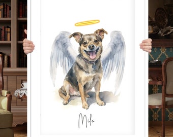 Aangepaste aquarel huisdierportret: gedenkcadeau huisdierverlies
