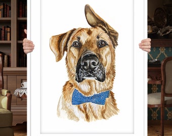 Ritratto del cane Pittura personalizzata dell'animale domestico Pittura personalizzata del cane Mamma cane Ritratto dell'animale domestico Regalo per il suo memoriale del cane Regalo personalizzato DOG dalla mamma