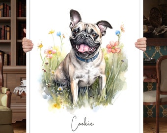 Pet portrait Watercolor dog portrait Custom pet portrait Dog painting Pet painting