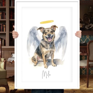 Custom watercolor pet portrait PET LOSS Watercolor dog painting Dog portrait custom Pet memorial gift Pet portrait