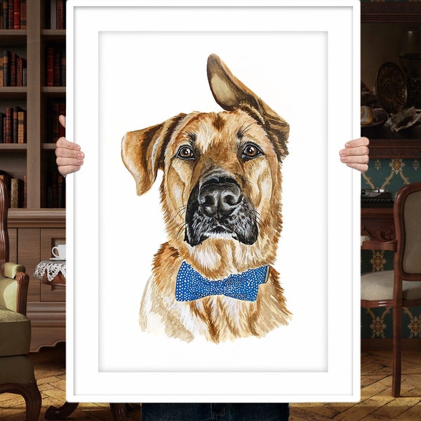Hundeportrait Personalisiertes Haustierbild Individuelle Hundemalerei Hundemama Haustierportrait Geschenk für sie