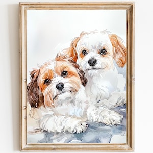 Custom pet portrait Custom dog painting Dog portrait Watercolor pet painting
