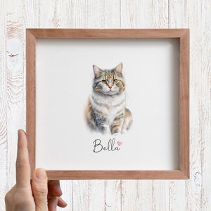 Pet Memorial Gift Personalized Pet Portrait  Mini Cat Portrait Tiny Pet Portrait Custom Pet Portrait Little Mini Cat Painting Pet Loss Gift