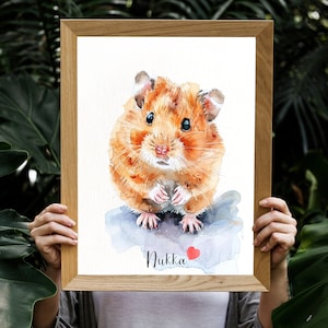 Hamster Portrait | Hamster painting | Custom HAMSTER painting | Pet Portrait | Hamster Gift | Pet memorial