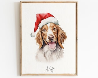 Custom CHRISTMAS art | Watercolor Pet Portrait | Custom Dog Portrait | Pet Portrait | Hand Painted Pog Painting