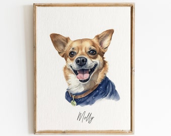 Personalized PET PORTRAIT PAINTING, Dog Portrait, Pet Keepsake Art, Custom gift, Pet loss