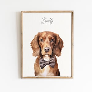 Ritratto di animale domestico ad acquerello, commissione di ritratto di animale domestico, arte personalizzata per cani, ritratto di animale domestico dipinto a mano, dipinto commemorativo di cane