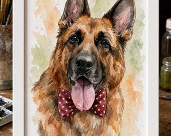 Custom Watercolor Pet Portrait: Hand-Painted Art