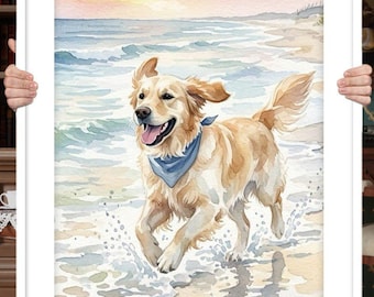 Custom Watercolor Pet Portrait: Personalized Dog Memorial Gift