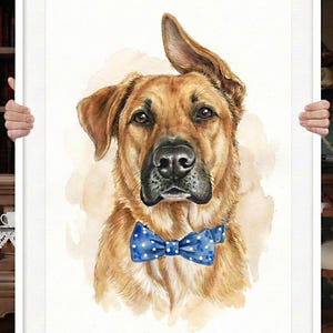 Custom Dog Portrait: Hand-Painted Watercolor Pet Memorial