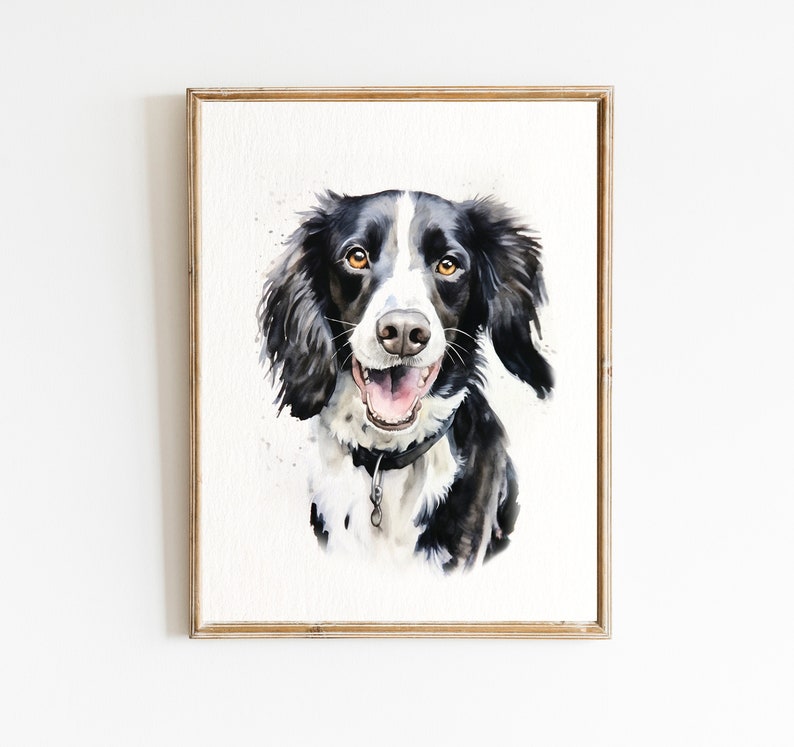watercolor pet portrait, custom dog portraits, custom portrait pet, pet family portrait, pet portrait hand painted zdjęcie 10