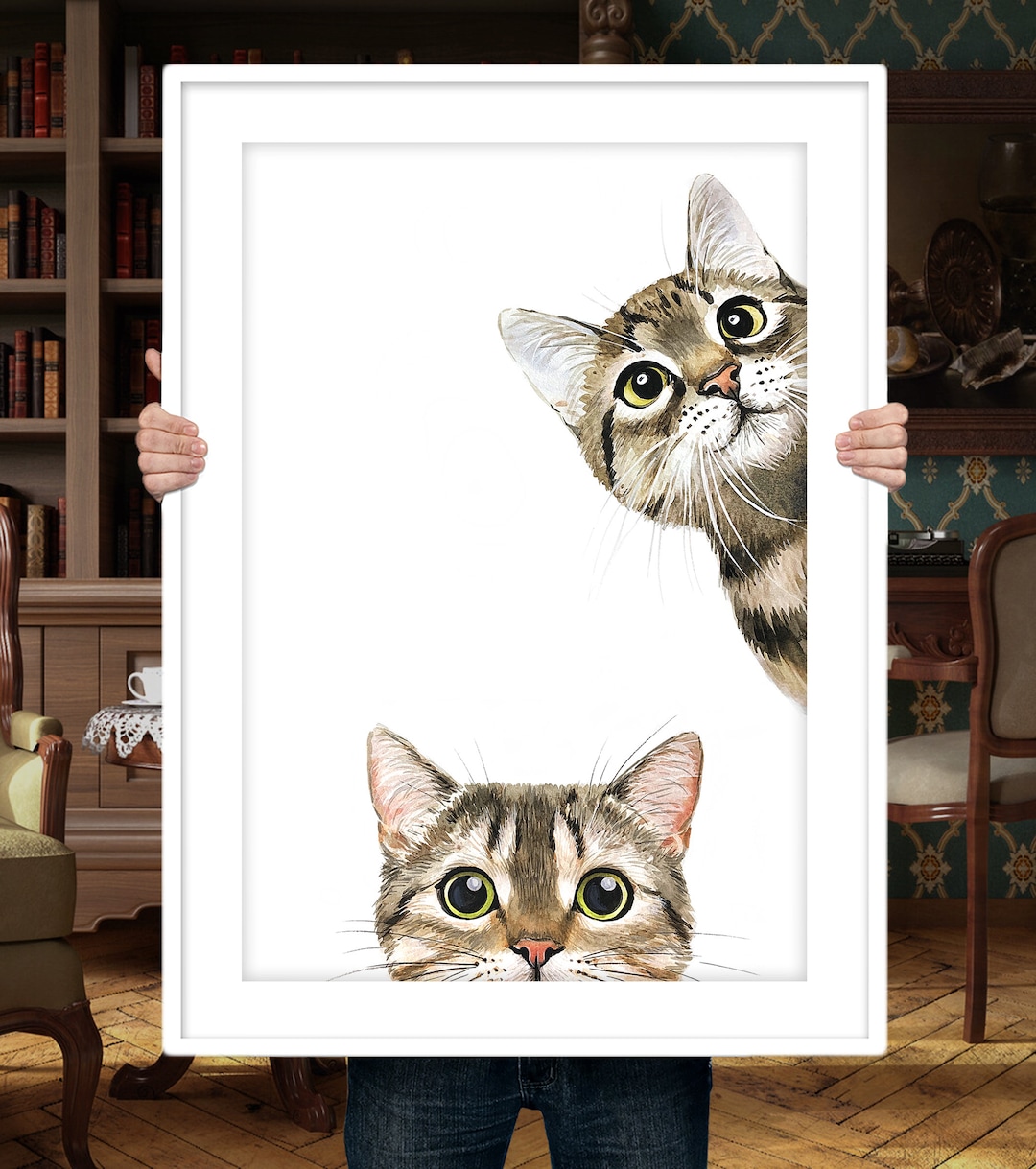 Custom Cat Portrait CAT Art Custom Cat Art Pet Portrait Etsy