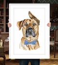 Hand Painted Watercolor Pet Portrait: Custom Dog Art