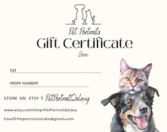 Gift Certificate , Custom Gift certificate , Last minute gift, Gift Card, Gift cart, Gift for friend