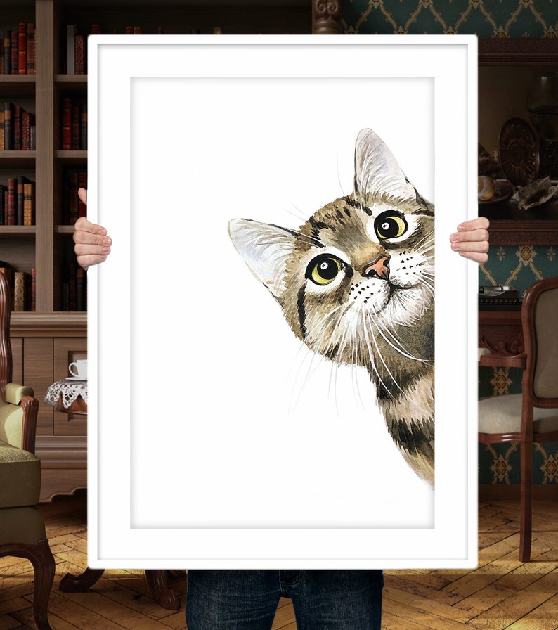 Custom cat portrait Custom pet portrait Cat portrait Cat memorial Portrait from photo Custom cat painting Cat lover gift Pet loss gift 