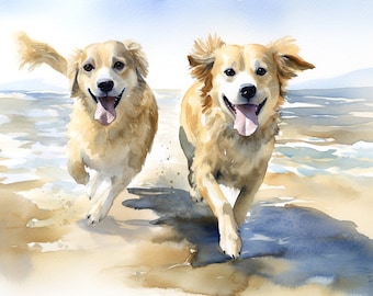 Custom watercolor dog painting custom pet portrait Pet loss gift
