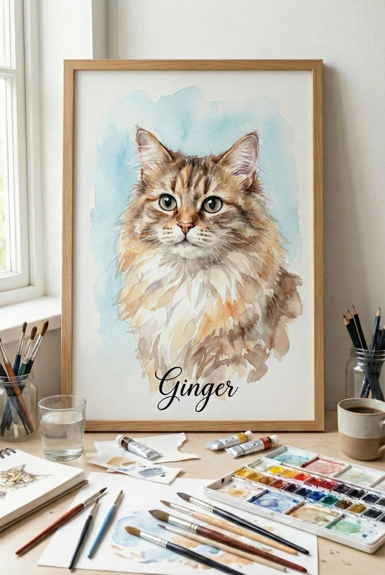 Custom Watercolor Dog Portrait: Unique Pet Owner Gift image 11