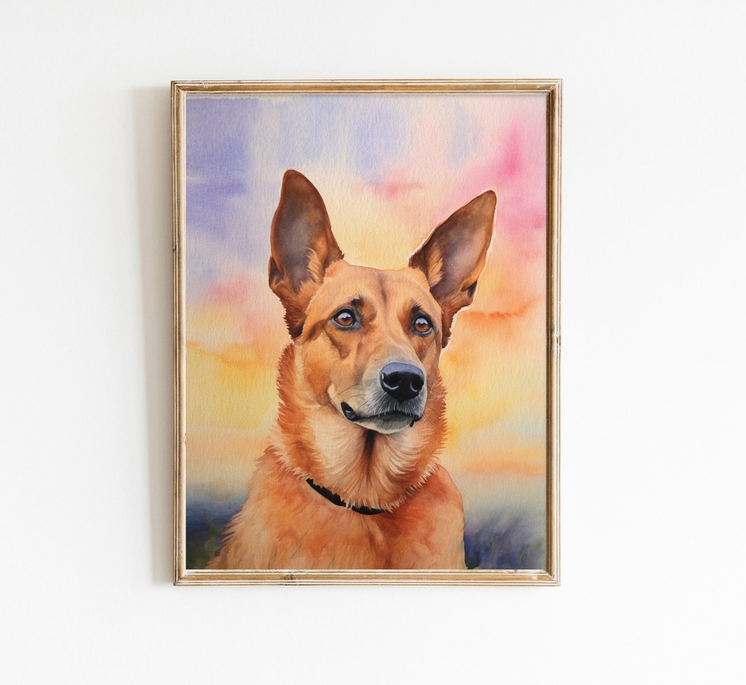 Hand Painted Watercolor Pet Portrait: Custom Dog Memorial - Etsy