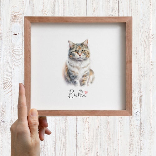 Cadeau commémoratif pour animal de compagnie Portrait d'animal de compagnie personnalisé Portrait de mini chat Portrait de petit animal de compagnie Portrait d'animal de compagnie personnalisé Peinture de petit mini chat Cadeau de perte d'animal de compagnie