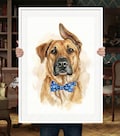 Hand Painted Watercolor Pet Portrait: Custom Dog Art