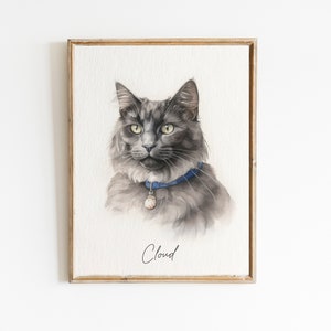 Custom cat portrait, Cat portrait watercolor, CAT, Customized cat painting, Cat mom gift, Funny gift, Personalized cat portrait, Cat owner image 10