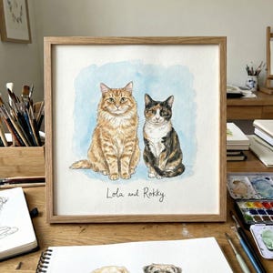 Personalized Pet Portrait: Hand-Painted Watercolor Cat Memorial Gift image 7