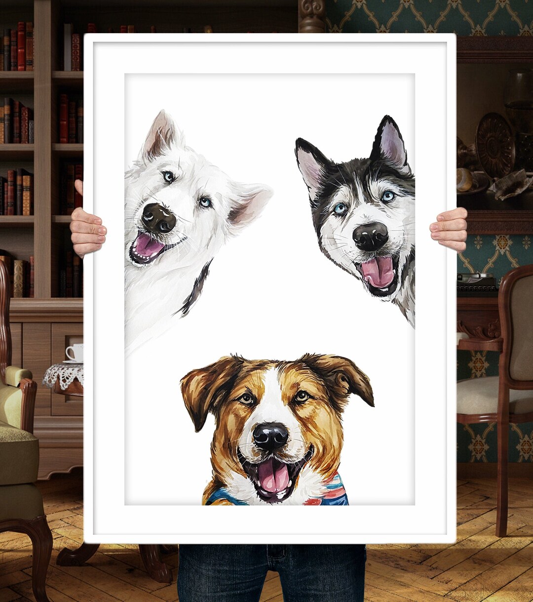 Custom Pet Portrait: Hand-painted Watercolor Dog or Cat Memorial - Etsy