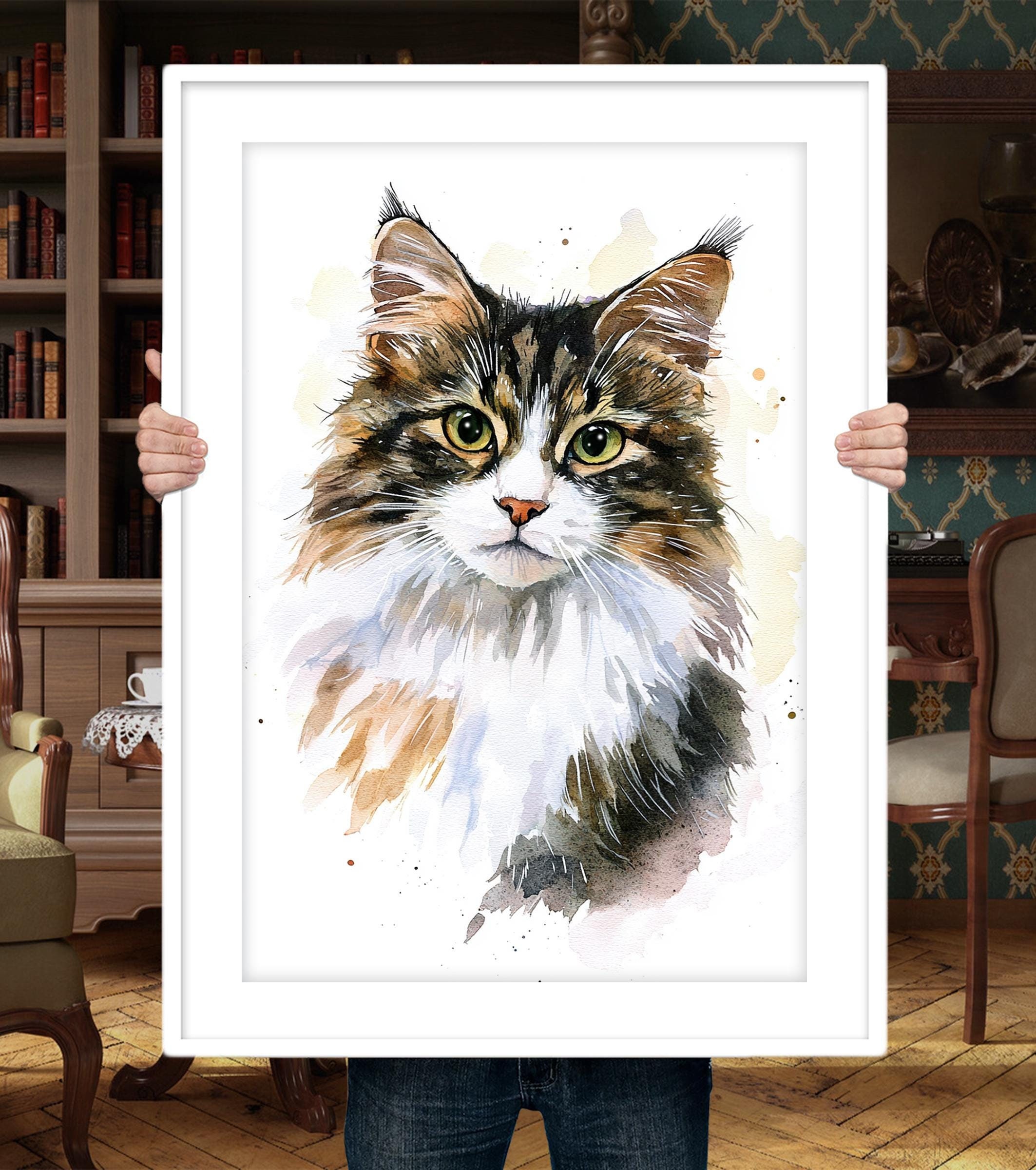 絵画 猫 黒猫 猫の絵 アクリル画 ミニ絵画 猫雑貨 肖像画 猫の似顔絵