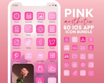 Pink iPhone iOS 14 App Covers | Aesthetic App Icons | iOS Themes | Icons for iPhone