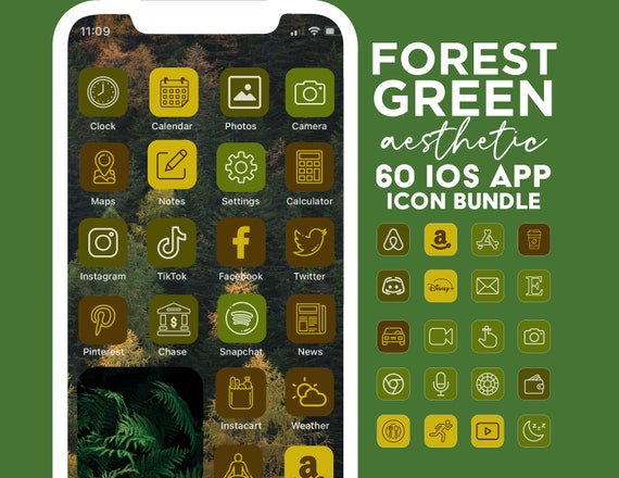 60 Green Aesthetic Iphone Ios 14 App Covers Forest Theme App Etsy 60 Green Aesthetic Iphone Ios 14 App Covers Forest Theme App Etsy