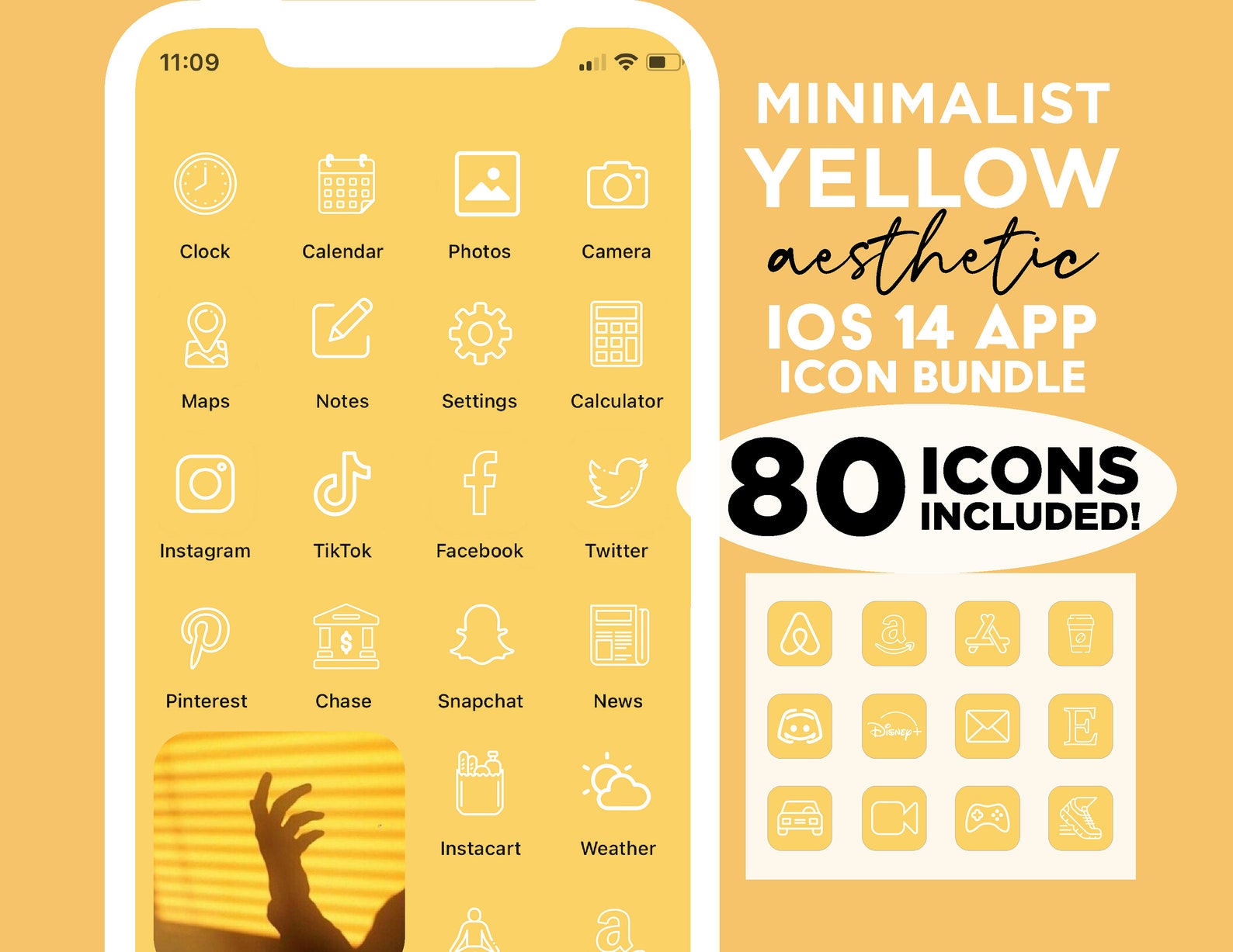 Yellow Note Box Ios 80 Yellow Minimalist App Icons for Ios 14 iPhone Custom Home Screen ...