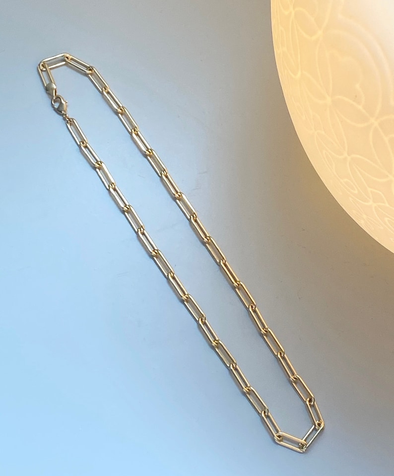 18K Gold Filled Large Paper Clip Necklace Etsy UK