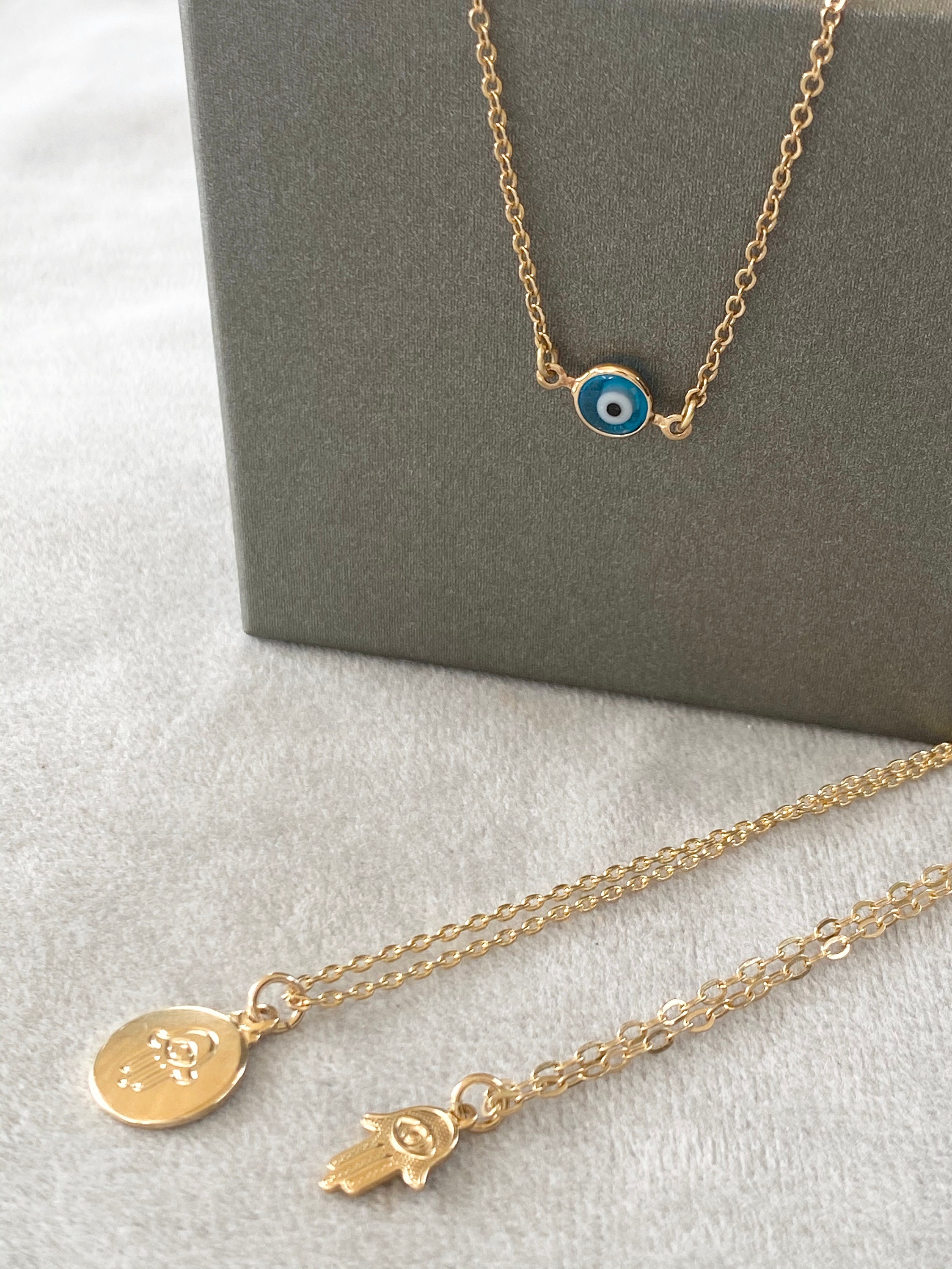 18K Gold Filled Hamsa Necklace | Etsy