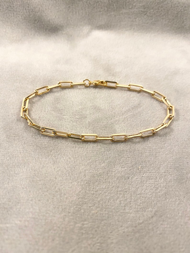 18K Gold Filled Paper Clip Bracelet Etsy