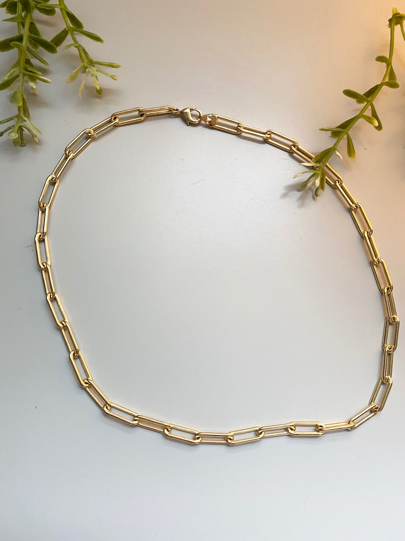 18K Gold Filled Large Paper Clip Necklace Etsy UK