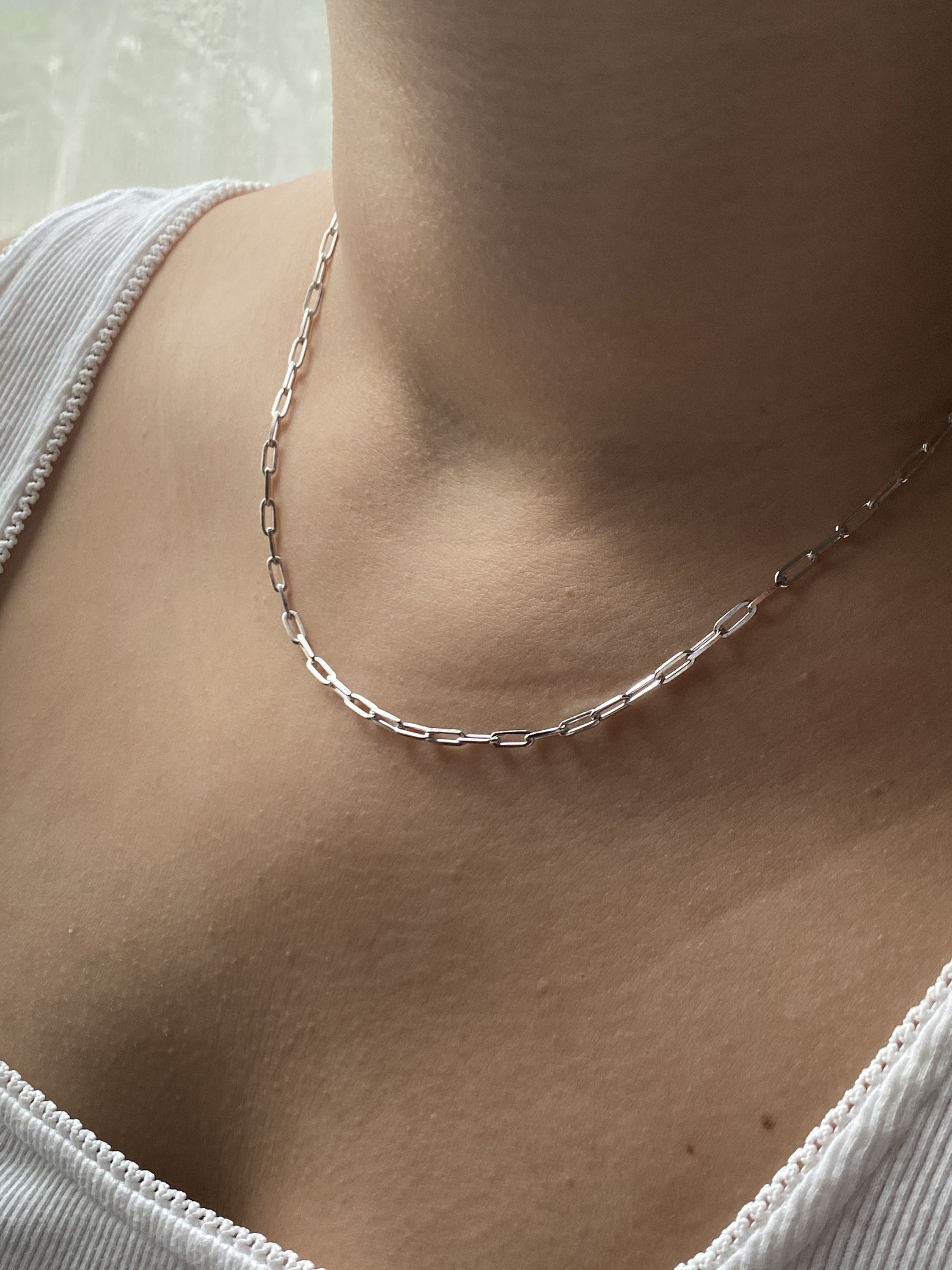 9.25 Sterling Silver Paper Clip Chain Etsy