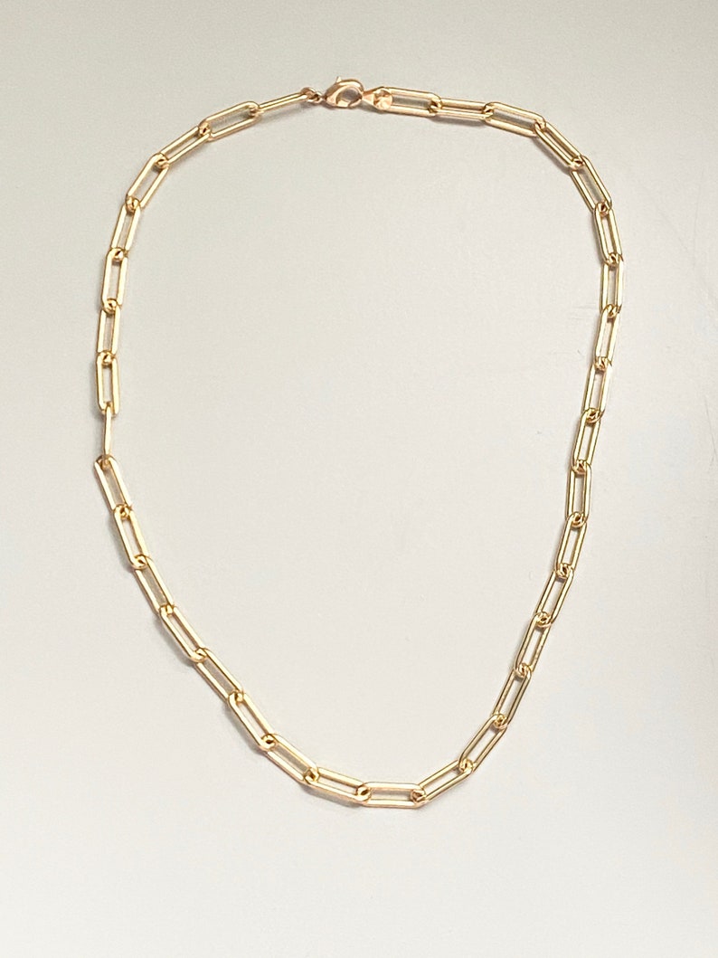 18K Gold Filled Large Paper Clip Necklace Etsy UK