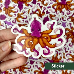 Onion Ring Octopus Sticker || Creature Cuisine® || Animal Sticker || Food Sticker || Cute Sealife Sticker || Fried Food || Onions