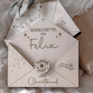Wunschzettel Christkind oder Weihnachtsmann | Weihnachten | Weihanchtszeit | Baumschmuck | Personalisierbar | Wunschliste | Umschlag |