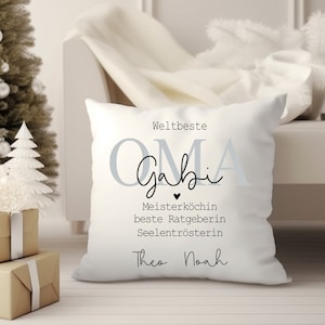 Pillow Grandma / Cotton Pillow / Personalizable / Christmas Gift / Decorative Pillow / Grandchild / For Grandparents
